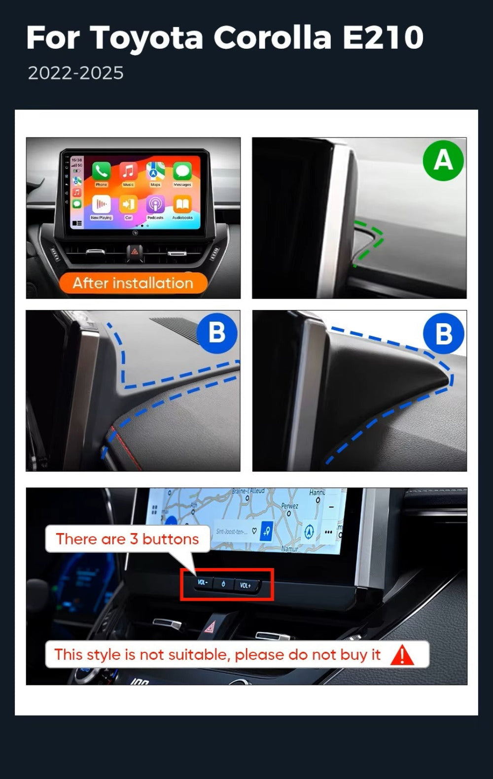 For Toyota Corolla 2022-2025 Infotainment Navigation System Car Multimedia Touch Screen Head Unit Android14 Car Radio GPS