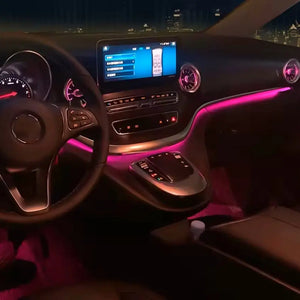 64 Colors LED Ambient Lighting For Mercedes Benz W447 V-Class 2016-2023 Air Vents Lights Car Interior Ambient Lighting Carputech