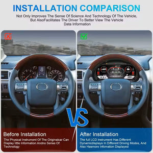 For Lexus GX400 GX460 2009-2020 12.3" LCD Digital Dashboard Cluster Car Panel Speedometer Virtual Cockpit Carputech