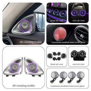 64 Colors Ambient Lighting Kits for Mercedes-Benz E-Class W213 2016-2022 Rotary Tweeter Atmosphere Light Luminous Turbine Vent Speaker Cover Carputech