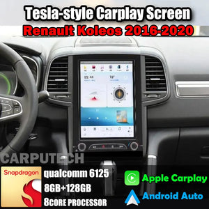 10.4" For Renault Koleos 2016-2020 Car Radio Headunit Stereo Carplay Upgrade Tesla Style Screen Android Auto GPS Navigation Multimedia Player Carputech