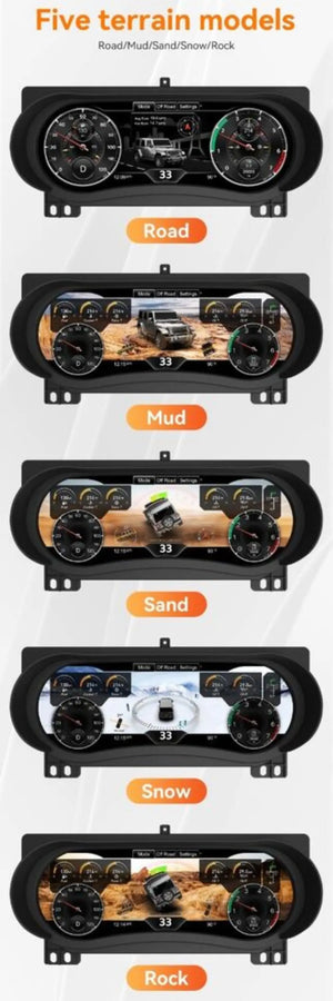 12.3" LCD Digital Dashboard Cluster For JEEP Wrangler 2018-2023 Car Panel Speedometer Virtual Cockpit Carputech