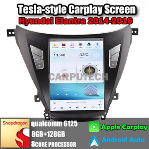 10.4" For Hyundai Elantra 2014-2016 Car Radio Headunit Stereo Carplay Upgrade Tesla Style Screen Android Auto GPS Navigation Multimedia Player Carputech