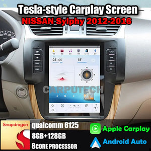 10.4" For NISSAN Sylphy 2012-2016 Car Radio Headunit Stereo Carplay Upgrade Tesla Style Screen Android Auto GPS Navigation Multimedia Player Carputech