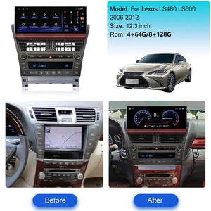 12.3 inch For Lexus LS460 LS600 2006-2012 Car Radio Headunit Stereo Wireless CarPlay Android Auto Upgrade Android Touch Screen Carputech