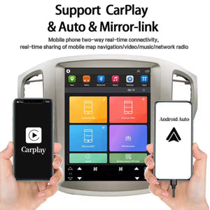 12.1" Qualcomm For Toyota Highlander 2001-2007 Car Radio Stereo Carplay Upgrade Tesla Style Screen Android Auto GPS Navigation Multimedia Player Carputech