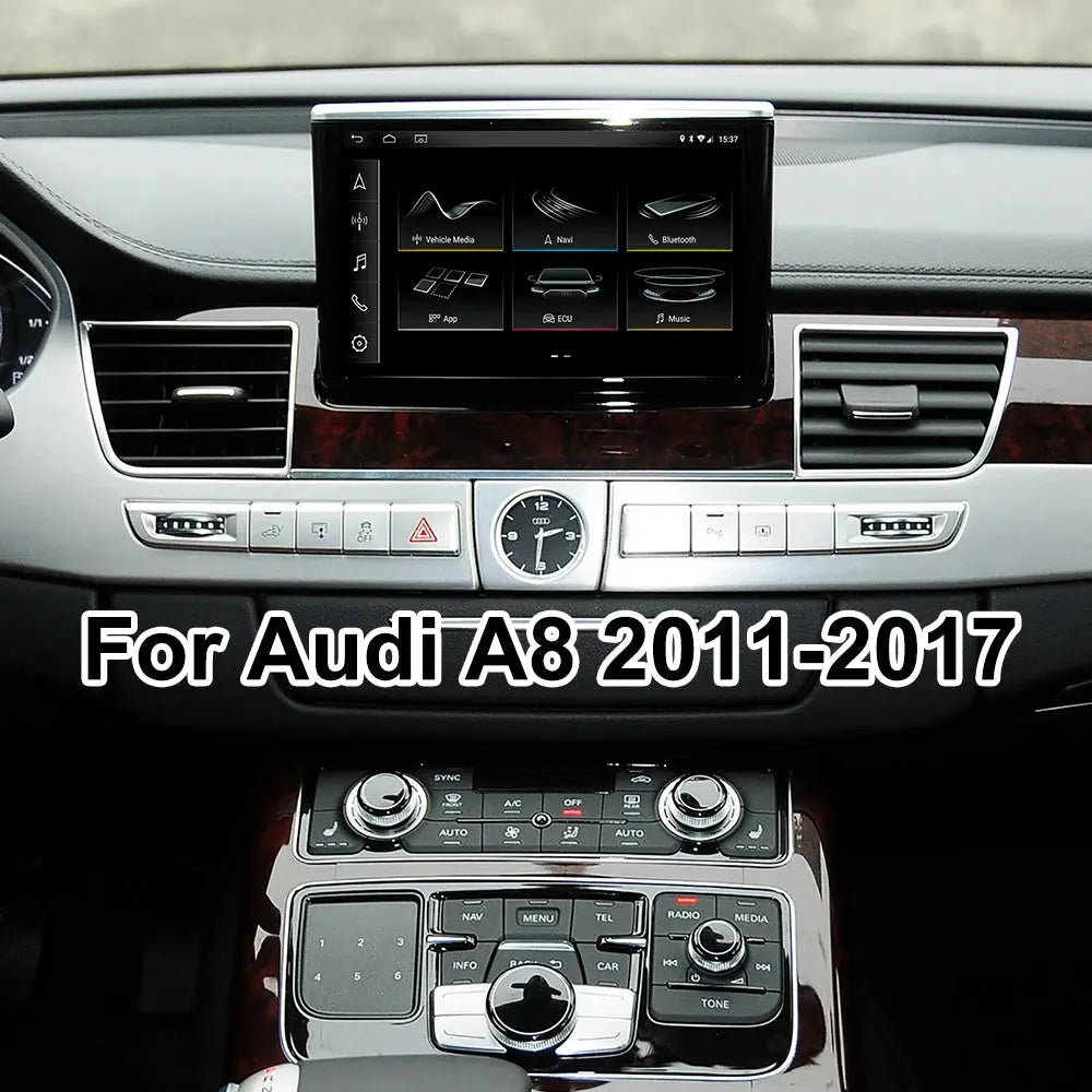Car Radio Android13 For Audi A8 2011-2017 Auto Audio GPS Navigation Multimedia Player IPS Screen 4G Head Unit Carplay DSP with flip out/in functionality Carputech