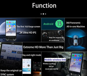 16.8" Qualcomm For Ford F150 2015-2019 Upgrade Tesla Style Screen Android Auto GPS Navigation Multimedia Player Carputech
