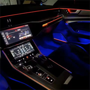 Full Set Car Interior Ambient Lighting for Audi A6 A7 C8 2019-2024 Upgrade Light Kit Dashboard Center Console Door Trim Carputech