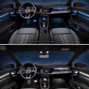 Upgrade Symphony 256 colors Led Car Interior Ambient Lighting Decoration for Audi A3 2021-2024 Carbon Fiber Pattern Trim Accessories Carputech