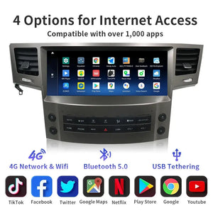 12.3 inch Lexus LX570 2007-2015 Car Radio Multimedia Player Wireless CarPlay Android Auto Upgrade Android Touch Screen Carputech