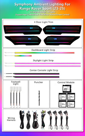 Upgrade Symphony LED Car Interior Ambient Lighting for Land Rover Range Rover Sport 2023-2025 Decoration Accessories Carputech