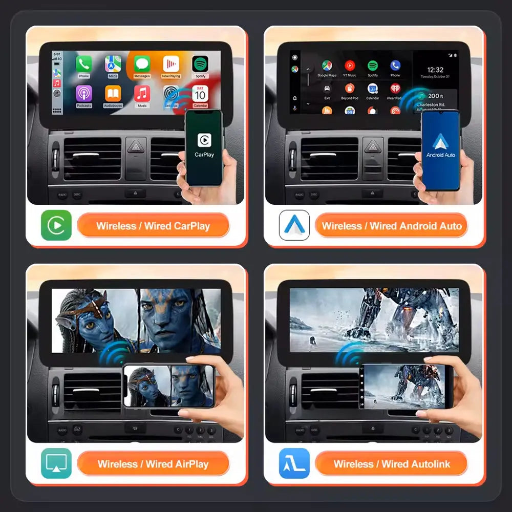 For Mercedes Benz C Class W204 2008-2010 NTG4.0/4.5 Linux Car Radio Multimedia Touch Screen Head Unit Wireless Apple CarPlay Android Auto Carputech