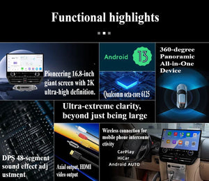 16.8inch Touch Screen For Toyota Prado 2010-2022 Android 13 Car Radio Multimedia Player Navigation Carputech