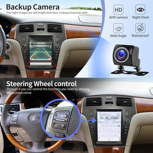 10.4" Qualcomm For ES240 ES300 ES330 ES350 2001-2005 Car Radio Stereo Carplay Upgrade Tesla Style Screen Android Auto GPS Navigation Multimedia Player Carputech