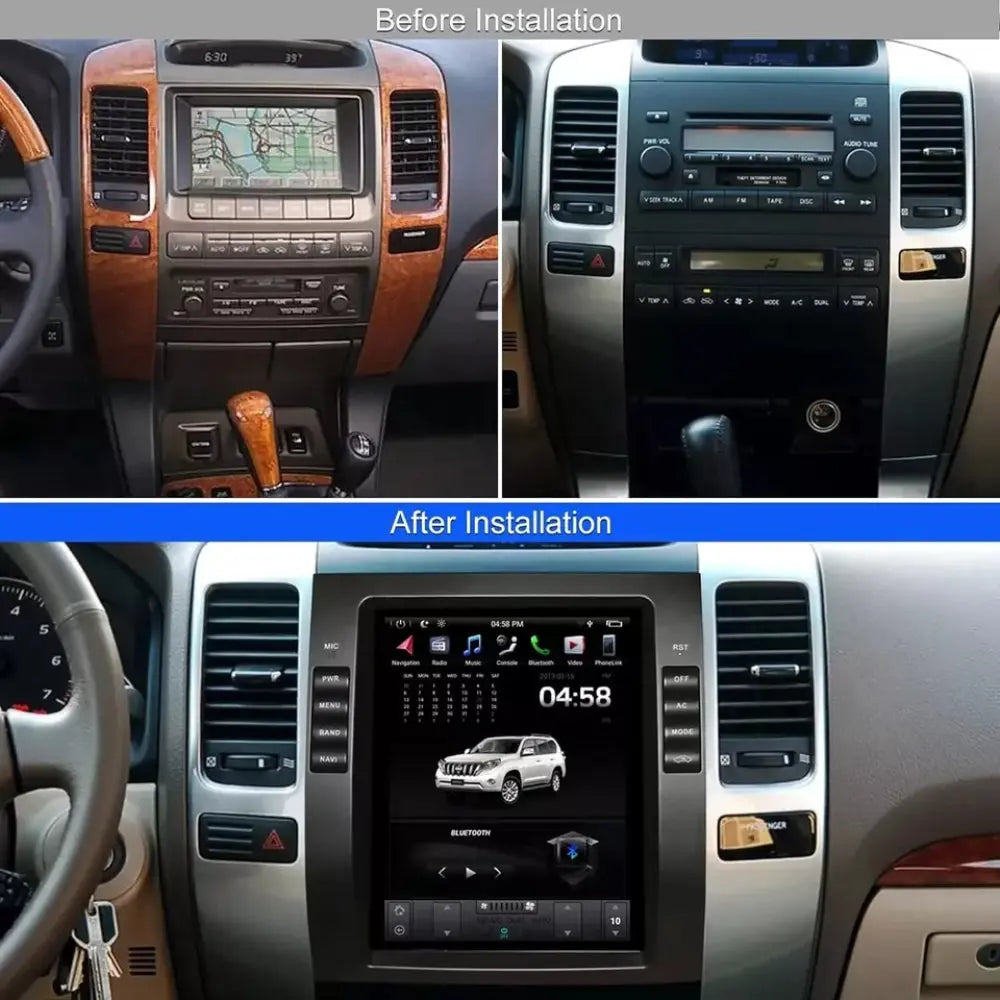 10.4" Qualcomm For Lexus GX470 2002-2009 Car Radio Stereo Carplay Upgrade Tesla Style Screen Android Auto GPS Navigation Multimedia Player Carputech