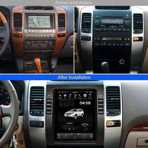 10.4" Qualcomm For Lexus GX470 2002-2009 Car Radio Stereo Carplay Upgrade Tesla Style Screen Android Auto GPS Navigation Multimedia Player Carputech