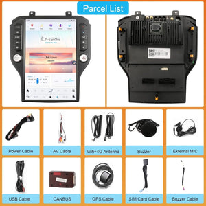 14.4" Qualcomm For Ford Mustang 2015-2023 Car Radio Stereo Carplay Upgrade Tesla Style Screen Android Auto GPS Navigation Multimedia Player Carputech
