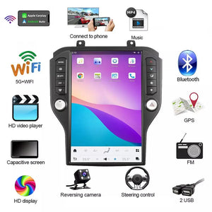 14.4" Qualcomm For Ford Mustang 2015-2023 Car Radio Stereo Carplay Upgrade Tesla Style Screen Android Auto GPS Navigation Multimedia Player Carputech