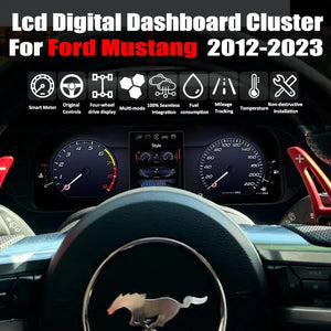 12.3" LCD Digital Dashboard Cluster For Ford Mustang 2012-2023 Car Panel Speedometer Virtual Cockpit Carputech