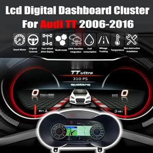 10.25'' LCD Digital Dashboard Cluster For Audi TT 2006-2016 Car Lcd Panel Speedometer Virtual Cockpit Carputech