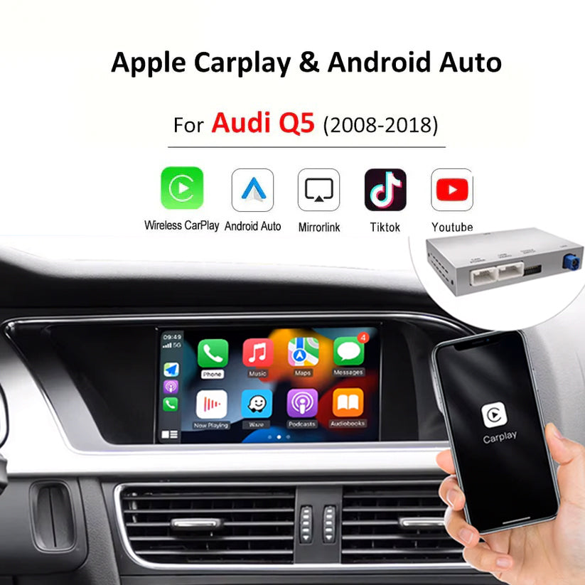 For Audi Q5 2008-2022 Wireless CarPlay & Android Auto Interface, with AirPlay Mirror Link Car Play Functions