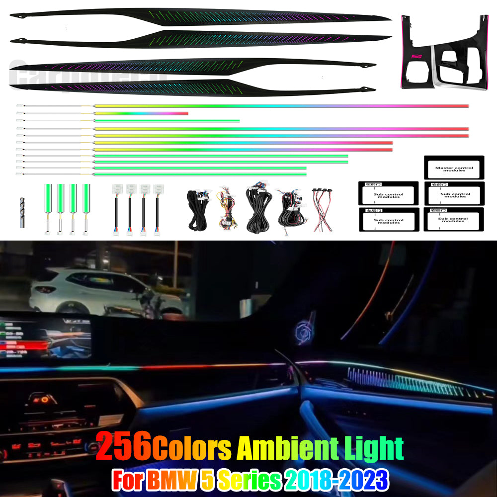 Upgrade 256 colors Symphony LED Car Interior Ambient Lighting For BMW 5 Series G30 G38 2018-2023 Atmosphere Strip Accessories Carputech