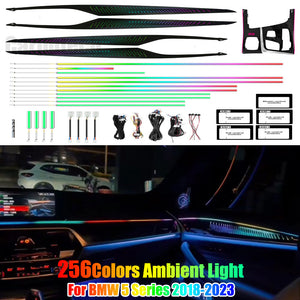 Upgrade 256 colors Symphony LED Car Interior Ambient Lighting For BMW 5 Series G30 G38 2018-2023 Atmosphere Strip Accessories Carputech