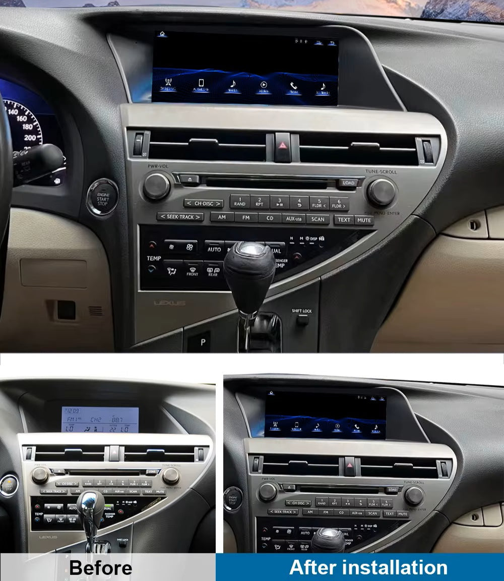 10.25 inch For Lexus RX 2009-2015 Linux Infotainment Navigation System Car Multimedia Touch Screen Head Unit Car Radio GPS