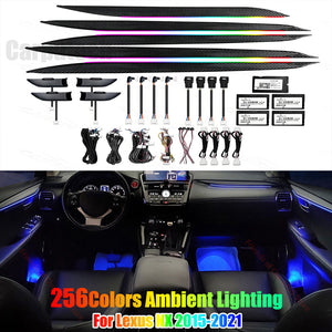 Upgrade 256 Colors Symphony Led Car Interior Ambient Lighting for Lexus NX 2015-2021 Atmosphere Strip Accessories Carputech