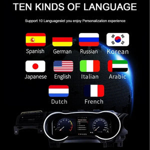 12.3" LCD Digital Dashboard Cluster For Ford Mustang 2012-2023 Car Panel Speedometer Virtual Cockpit Carputech