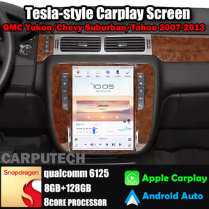 12.1" Qualcomm For GMC Yukon/ Chevy Suburban/ Tahoe 2007-2013 Car Radio Stereo Carplay Upgrade Tesla Style Screen Android Auto GPS Navigation Multimedia Player Carputech