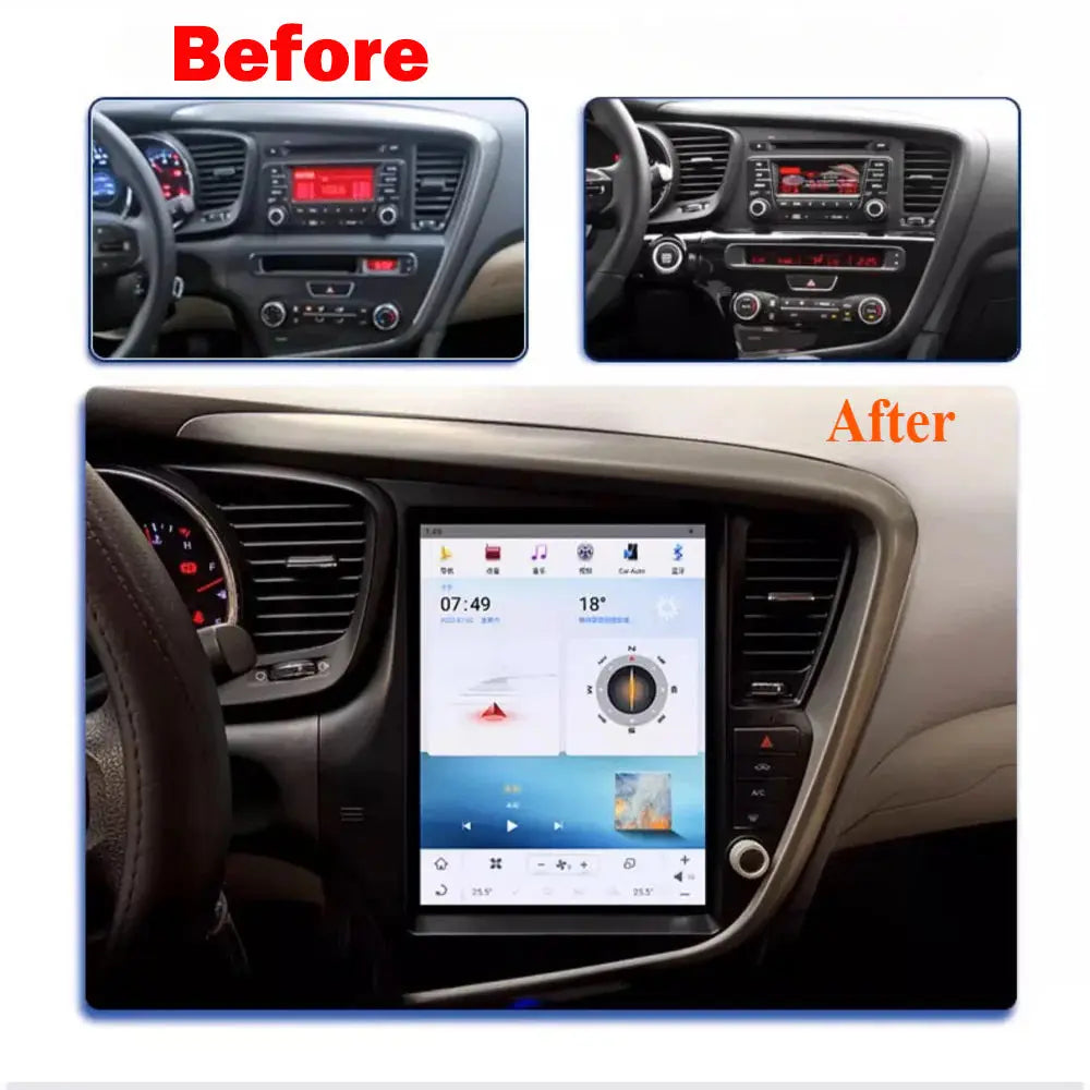12.1" For KIA K5/Optima 2011-2015 Car Radio Headunit Stereo Carplay Upgrade Tesla Style Screen Android Auto GPS Navigation Multimedia Player Carputech