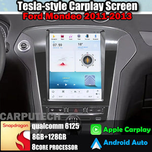 10.4" For Ford Mondeo 2011-2013 Car Radio Headunit Stereo Carplay Upgrade Tesla Style Screen Android Auto GPS Navigation Multimedia Player Carputech