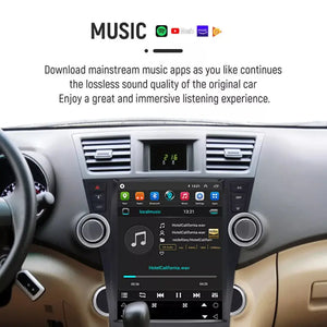 12.1" Qualcomm For Toyota Highlander 2008-2014 Car Radio Stereo Carplay Upgrade Tesla Style Screen Android Auto GPS Navigation Multimedia Player Carputech