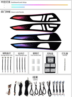 64 Colors LED Interior Ambient Lighting Kit for Mercedes Benz CLS-Class W218 2012-2017 Carputech