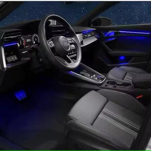 Upgrade Symphony 256 colors Led Car Interior Ambient Lighting Decoration for Audi A3 2021-2024 Carbon Fiber Pattern Trim Accessories Carputech