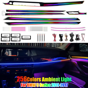 256 Colors Symphony LED Car Interior Ambient Lighting for BMW 5 Series F10 F11 F18 2011-2017 Atmosphere Strip Accessories Carputech
