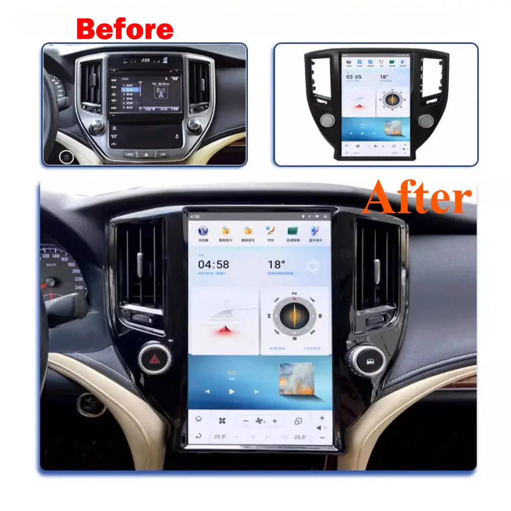 13.6" For Toyota Crown 2015-2018 Car Radio Headunit Stereo Carplay Upgrade Tesla Style Screen Android Auto GPS Navigation Multimedia Player Carputech