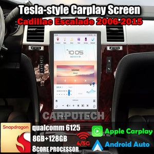 13.6" Qualcomm For Cadillac Escalade 2006-2015 Car Radio Stereo Carplay Upgrade Tesla Style Screen Android Auto GPS Navigation Multimedia Player Carputech