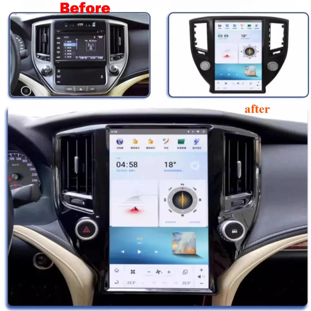 13.6" For TOYOTA Crown 2010-2013 Car Radio Stereo Carplay Upgrade Tesla Style Screen Android Auto GPS Navigation Multimedia Player Carputech