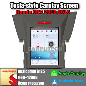 10.4" For Honda CRV 2012-2016 Car Radio Headunit Stereo Carplay Upgrade Tesla Style Screen Android Auto GPS Navigation Multimedia Player Carputech