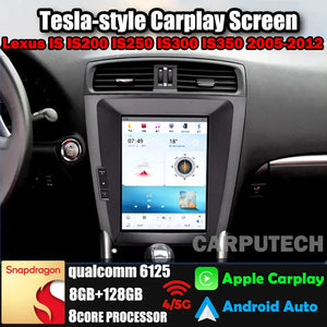10.4" Qualcomm For Lexus IS IS200 IS250 IS300 IS350 2005-2012 Car Radio Stereo Carplay Upgrade Tesla Style Screen Android Auto GPS Navigation Multimedia Player Carputech