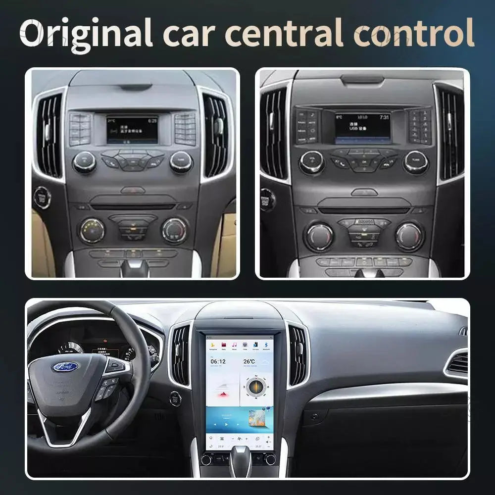 13.6" Qualcomm For Ford Edge 2015-2019 Car Radio Stereo Carplay Upgrade Tesla Style Screen Android Auto GPS Navigation Multimedia Player Carputech