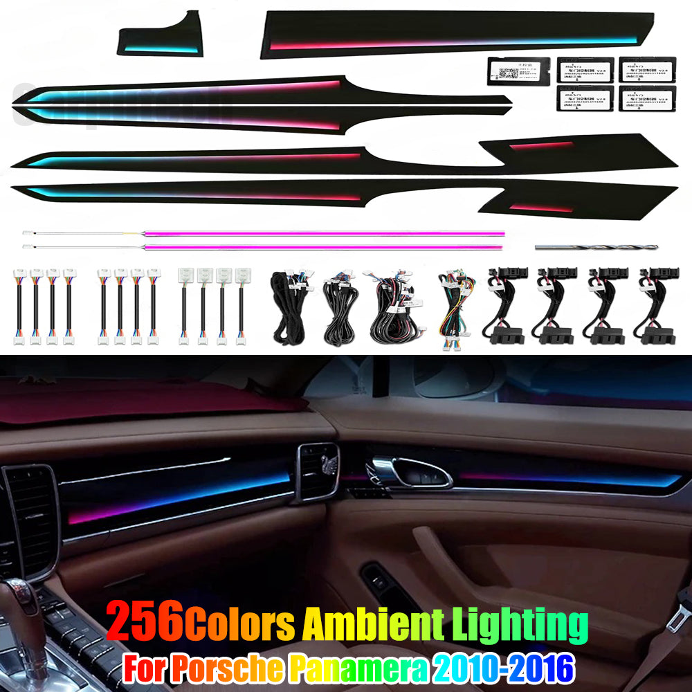 Upgrade Symphony LED Car Interior Ambient Lighting for Porsche Panamera 2010-2016 Trim Decoration Accessories Strip Carputech