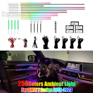 For BMW 7 Series G11 G12 2015-2023 256 Colors Symphony LED Car Interior Ambient Lighting Atmosphere Strip Accessories Upgrade Carputech