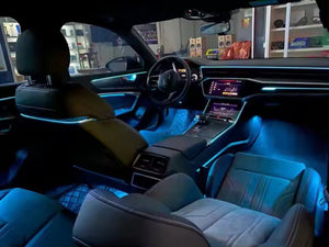 Full Set Car Interior Ambient Lighting for Audi A6 A7 C8 2019-2024 Upgrade Light Kit Dashboard Center Console Door Trim Carputech