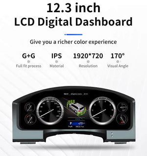 For Toyota Land Cruiser 2008-2022 12.3" LCD Digital Dashboard Cluster Car Panel Speedometer Virtual Cockpit - Carputech