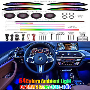 Ambient Lighting Upgrade for BMW 3 Series 2013 - 2019 Interior Accessories LED Door Trim Speaker Cover Lights Carputech
