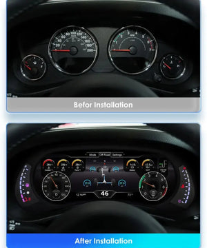 12.3" LCD Digital Dashboard Cluster For Jeep Wrangler 2010-2018 Car Panel Speedometer Virtual Cockpit Carputech